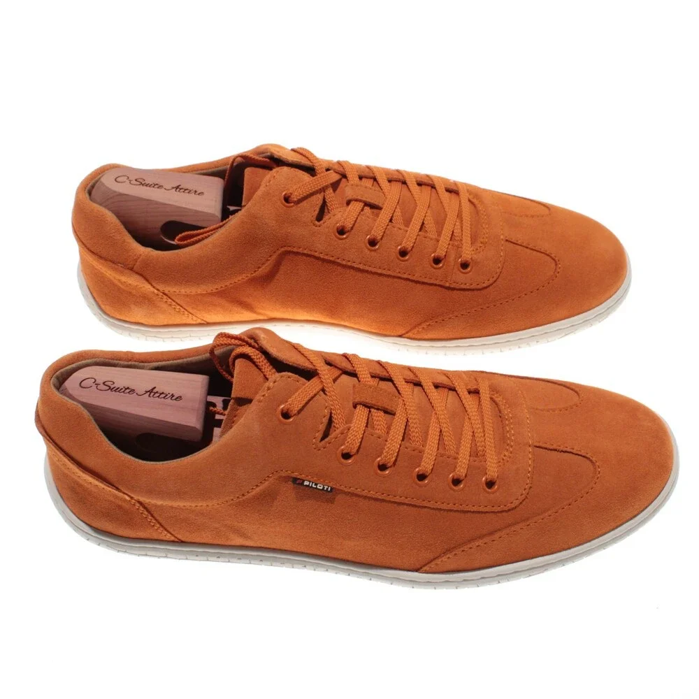 Piloti NWB Shift Lace Up Driving Sneakers Size 13 US in Orange Suede